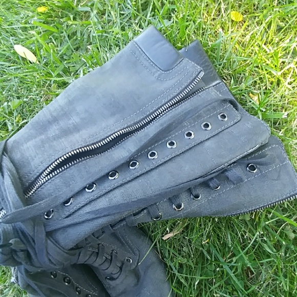 Giuseppe Zanotti charcoal gray lace up boots - Picture 5 of 8